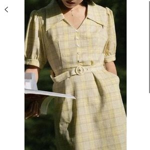 NWT Yellow Plaid Dress - Petite Studio